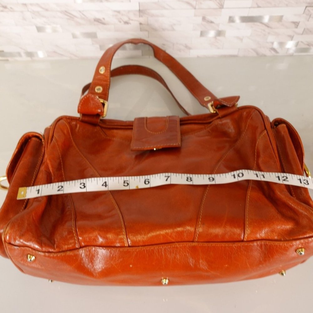 VERA PELLE Bag Brown Real Leather Shoulder Hobo Boho Large Italian Genuine Italy - Picture 10 of 15
